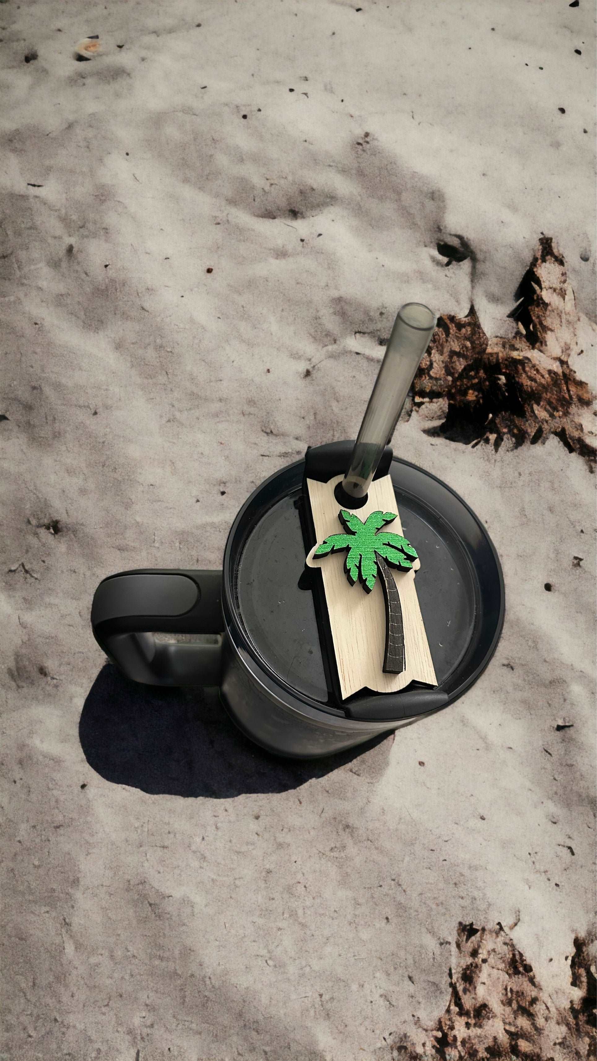 Discover Paradise: Exotic Palm Tree Topper for 30/40oz Tumblers | Premium Wooden Drinkware Accessory - Boston Print Co.