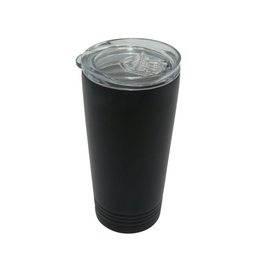 Personalized Engraved Matte Black Stainless Steel Tumbler - Custom Drinkware front view