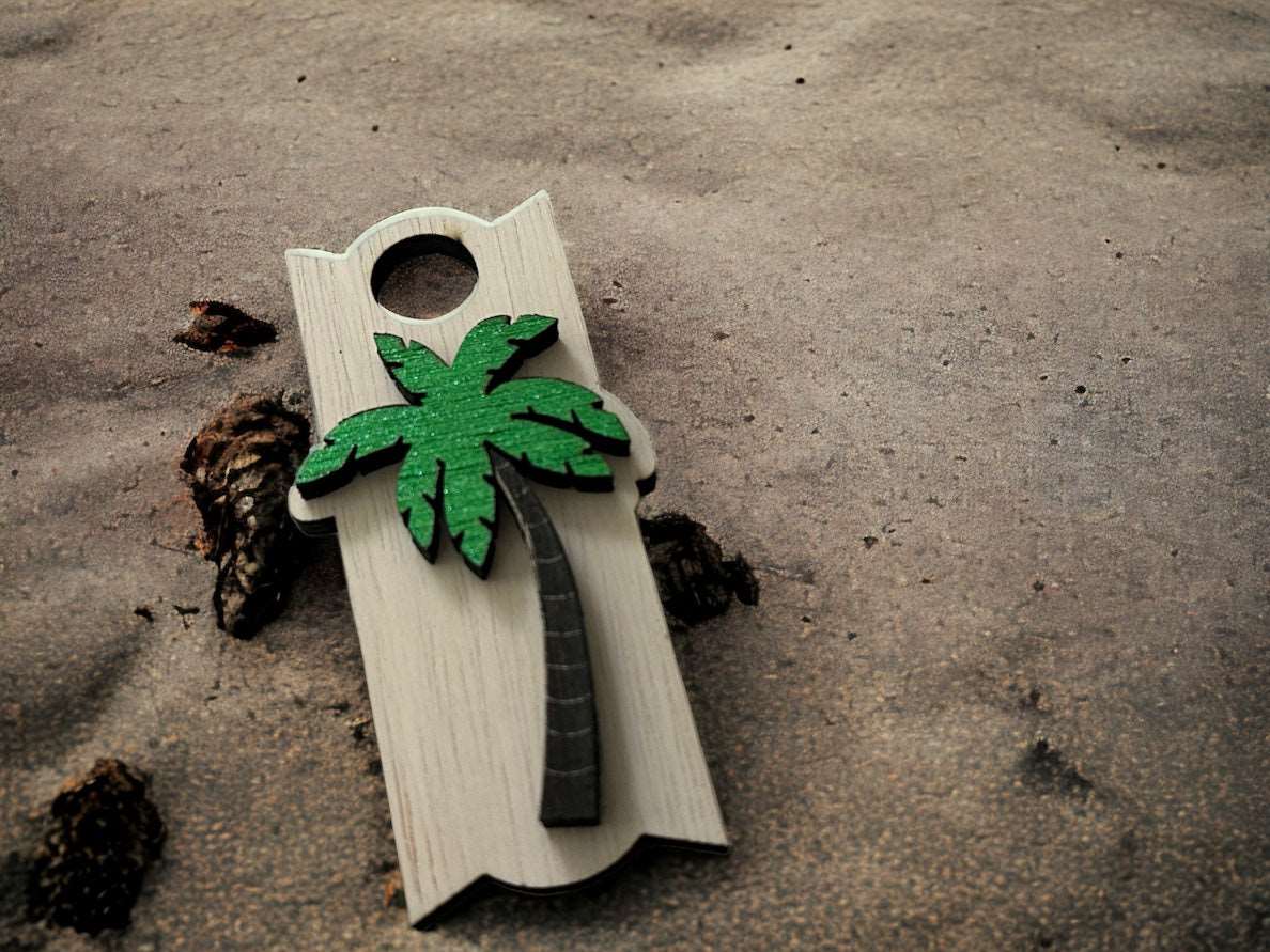 Discover Paradise: Exotic Palm Tree Topper for 30/40oz Tumblers | Premium Wooden Drinkware Accessory - Boston Print Co.