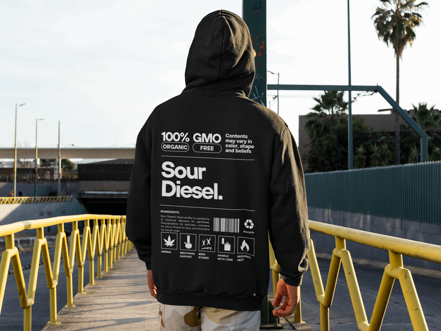 Sour Diesel Hoodie - Beenstoned Cannabis Apparel - Boston Print Co.