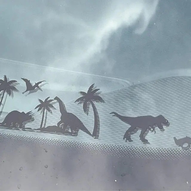 Palm Trees and Dinosaurs Easter egg tiny decal sticker, Professional Transfer Tape Included, Personalize Your Car for Dinosaur and Palm Tree - Boston Print Co.