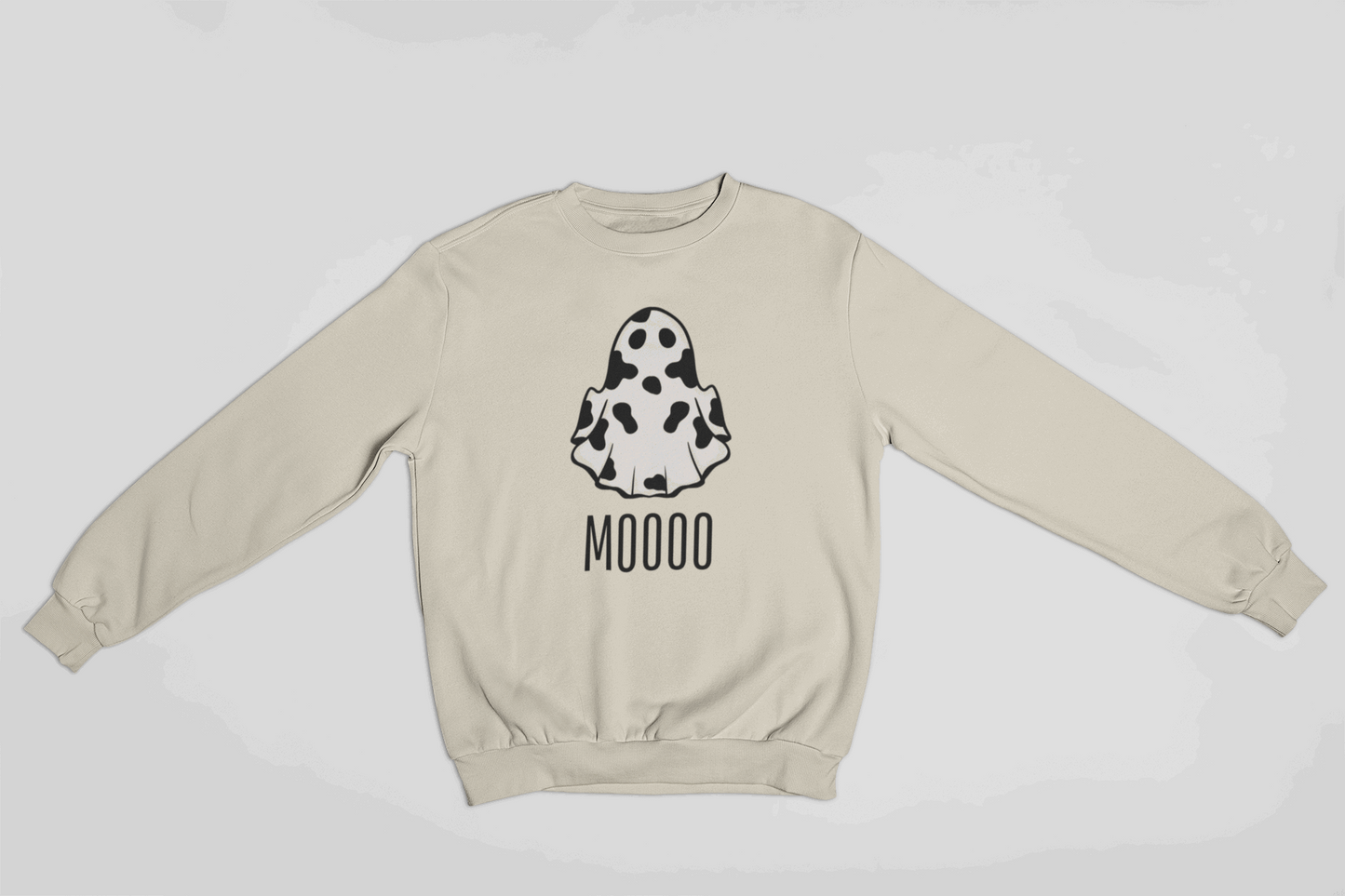 Halloween MOOOO Ghost Cow Sweatshirt | Cute & Cozy - Boston Print Co. 