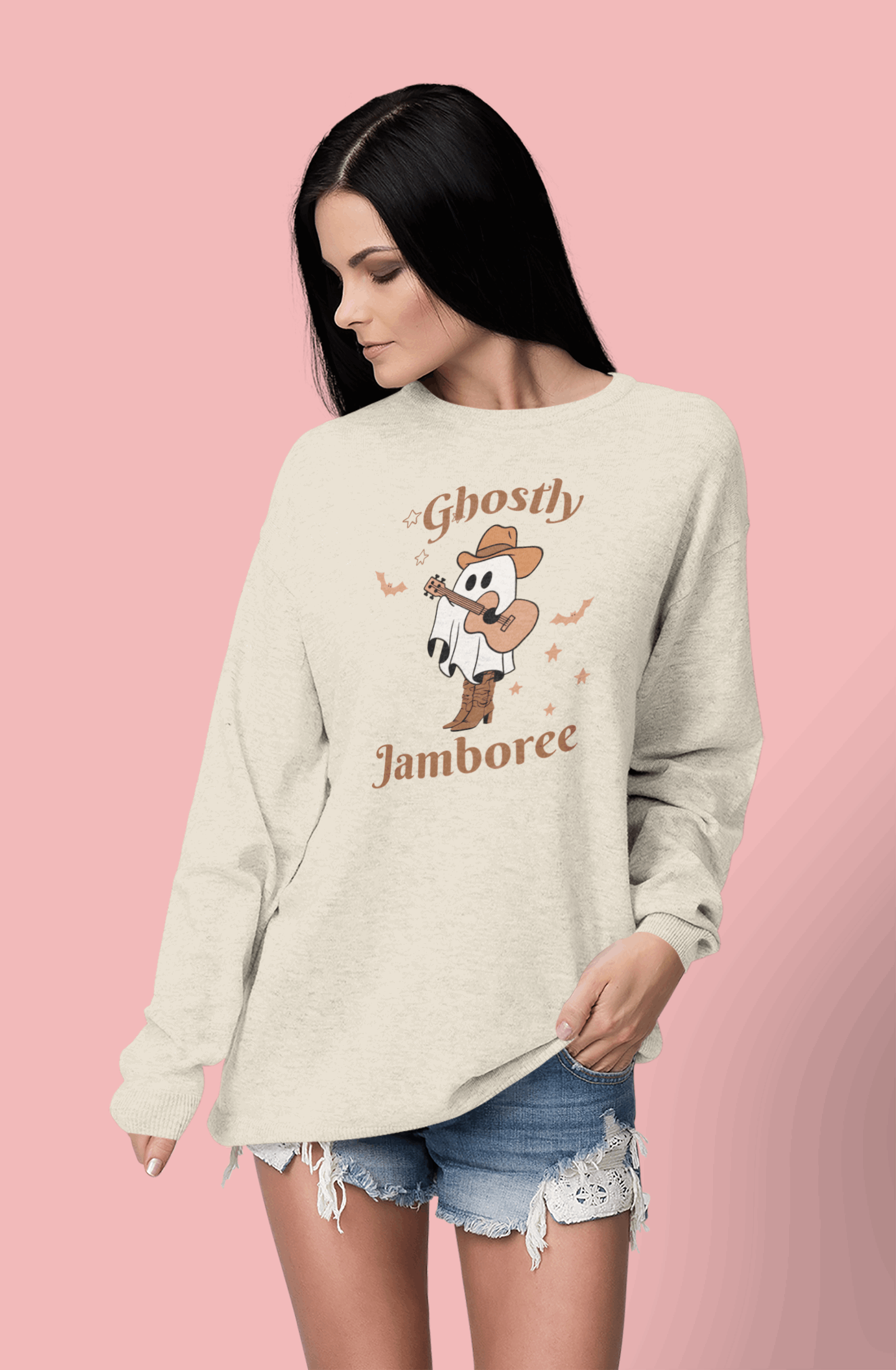 Ghostly Jamboree Cowboy Ghost Shirt - Hauntingly Stylish Western Wear - Boston Print Co. 