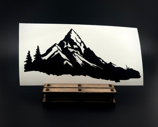 Majestic Mountain Range Vinyl Decal – Matte Black