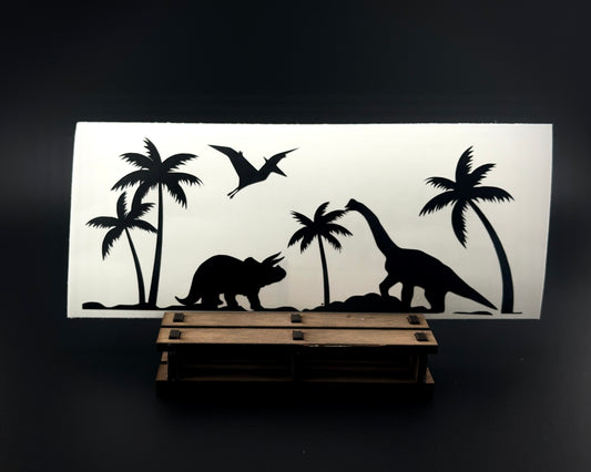 Palm Trees and Dinosaurs Decal