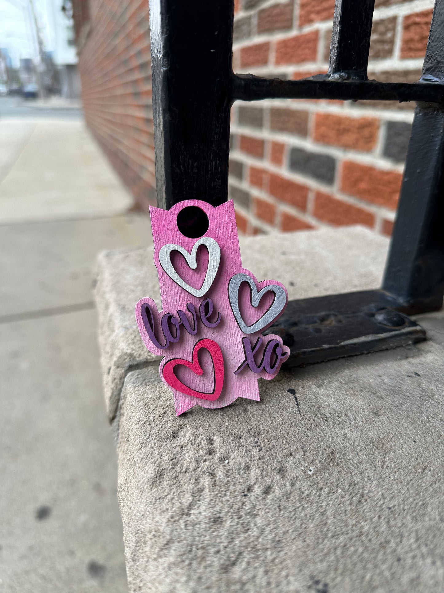 Valentine’s Day Wooden Tumbler Topper (Pink)