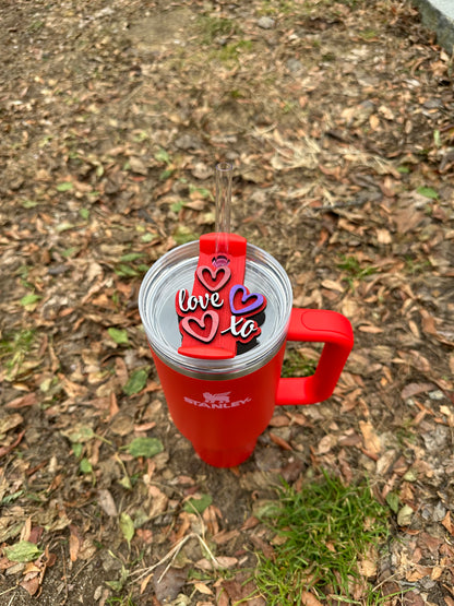 Valentine's Day Tumbler Topper (Red)