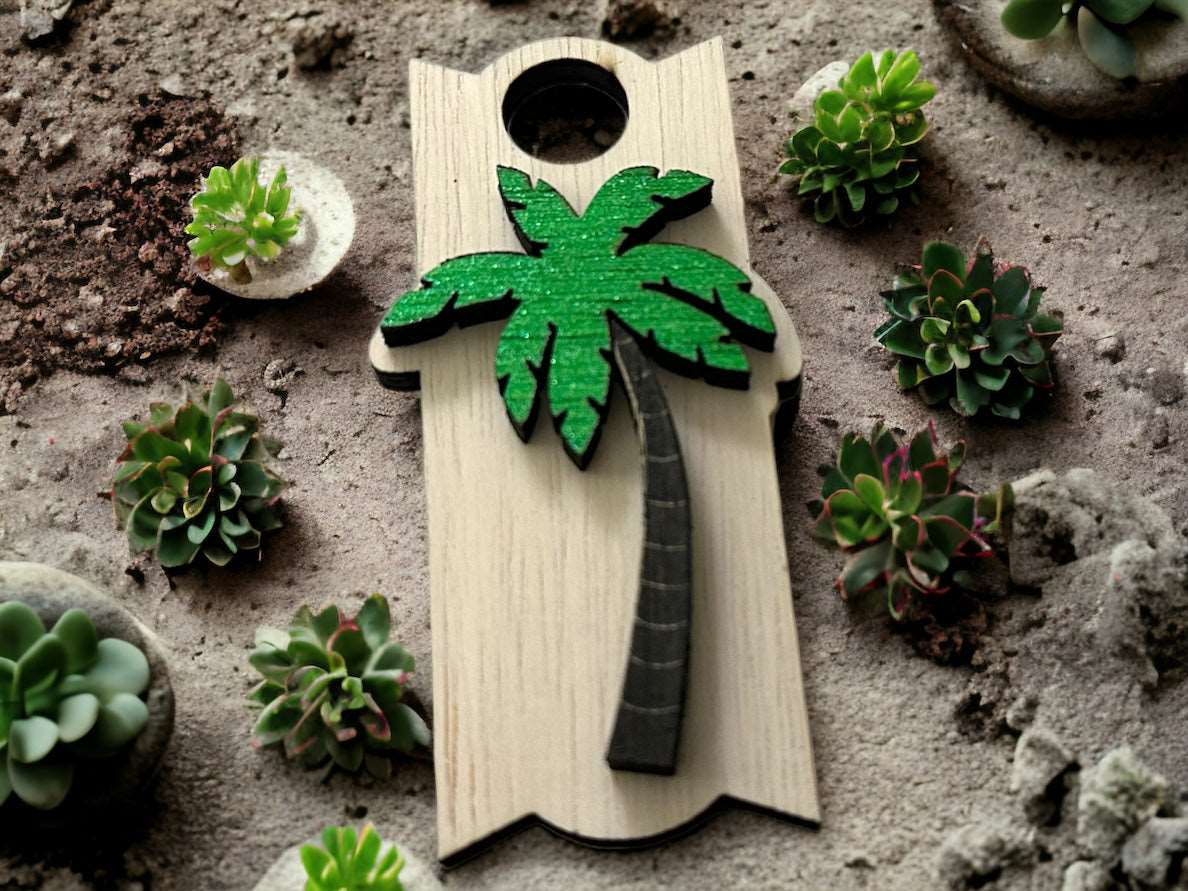 Discover Paradise: Exotic Palm Tree Topper for 30/40oz Tumblers | Premium Wooden Drinkware Accessory - Boston Print Co. 