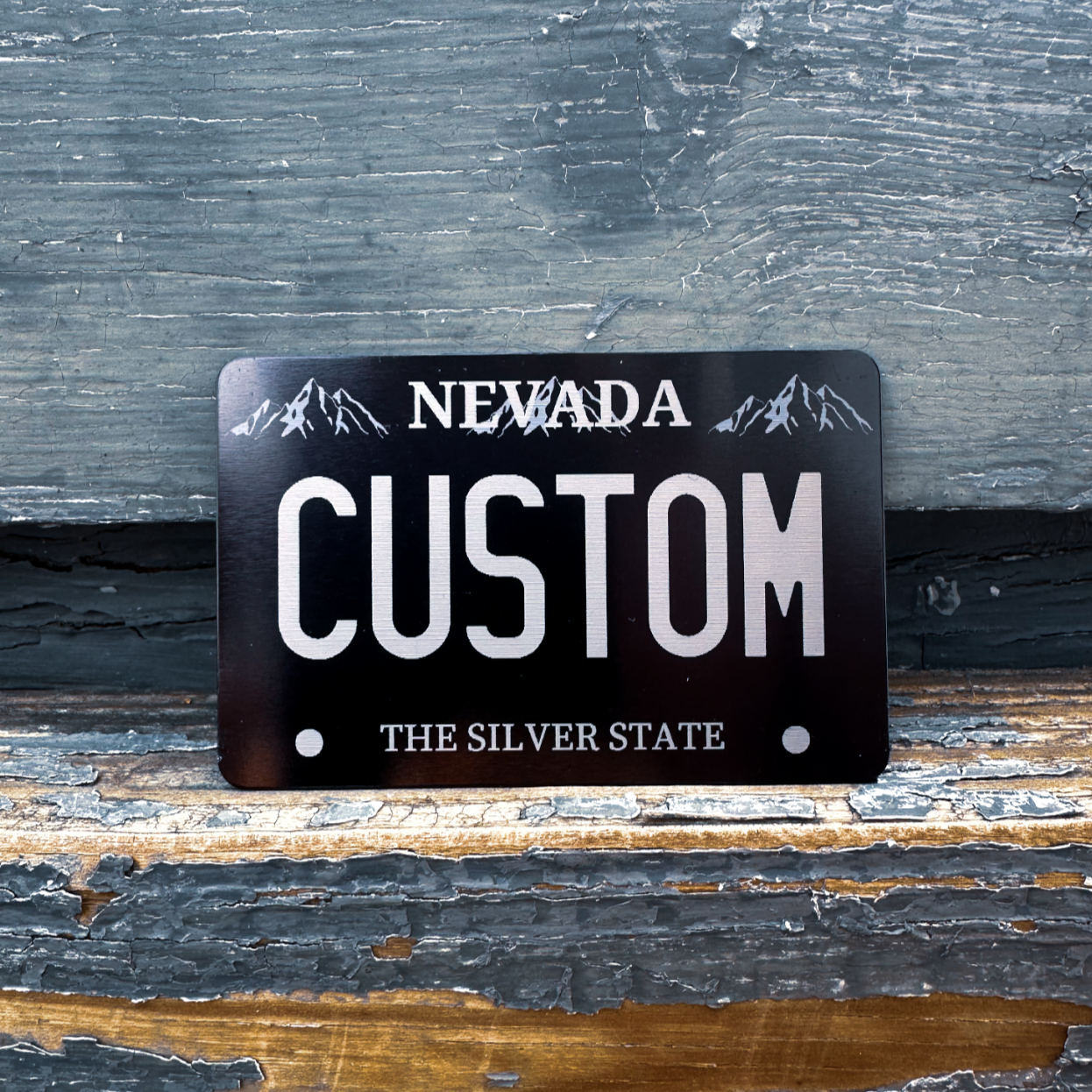 Custom Mini License Plate - Personalized Black Tag Nevada | Boston Print Co