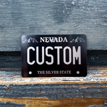 Custom Mini License Plate - Personalized Black Tag Nevada | Boston Print Co