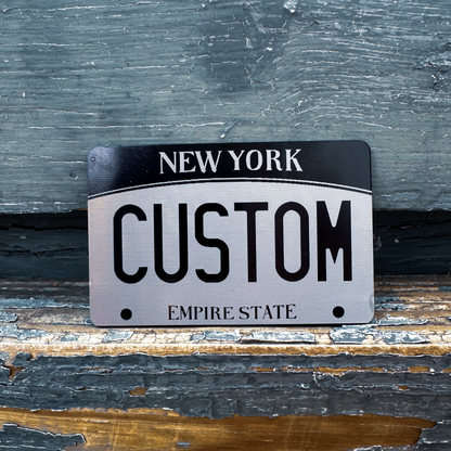 Custom Mini License Plate - Personalized Black Tag New York | Boston Print Co