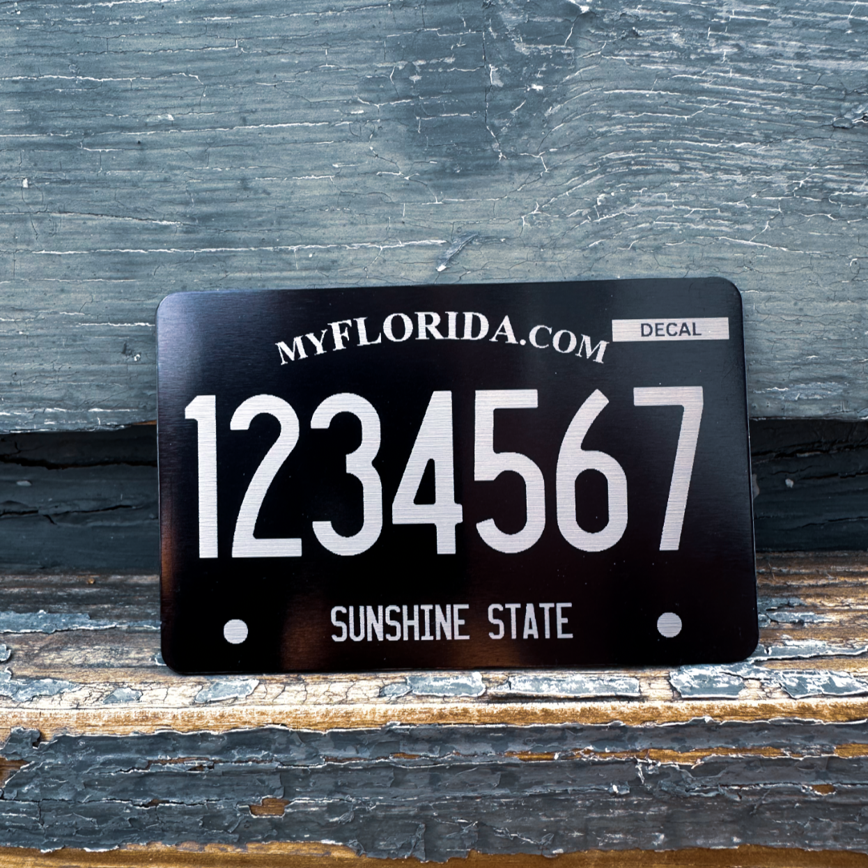 Custom Mini License Plate - Personalized Black Tag Florida | Boston Print Co