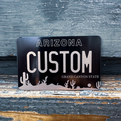 Custom Mini License Plate - Personalized Black Tag Arizona | Boston Print Co