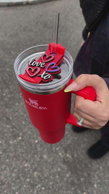 Valentine's Day Tumbler Topper (Red)