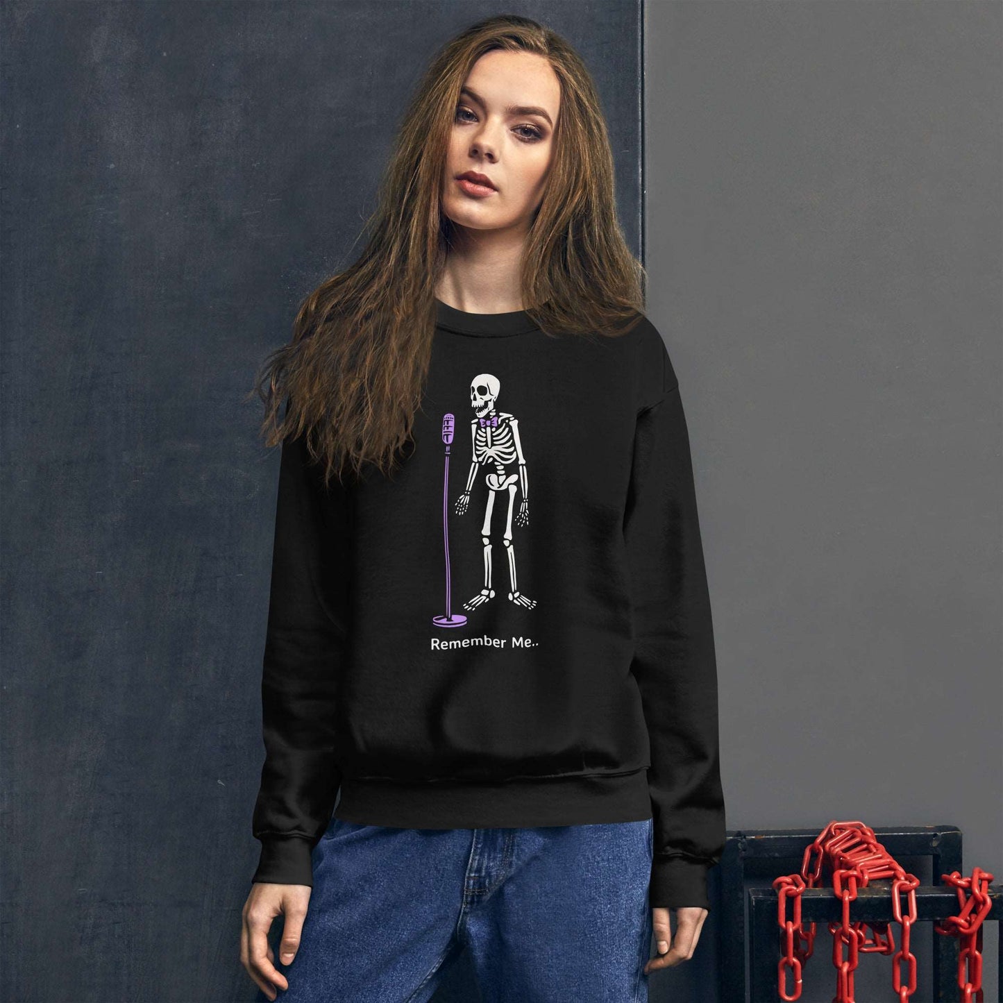 Dia de los Muertos “Remember Me…” Skeleton Serenade Sweatshirt | Coco-Inspired Halloween Apparel - Boston Print Co. 