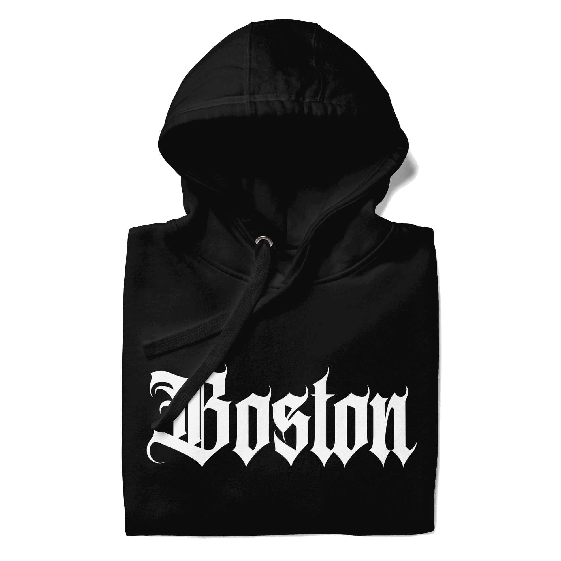 Classic Boston Old English Heavyweight Hoodie - Premium Cotton/Poly Blend - Boston Print Co. 