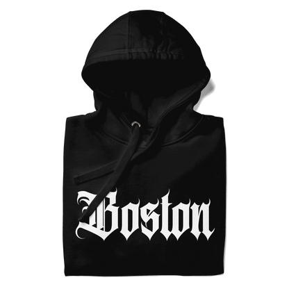 Classic Boston Old English Heavyweight Hoodie - Premium Cotton/Poly Blend - Boston Print Co. 